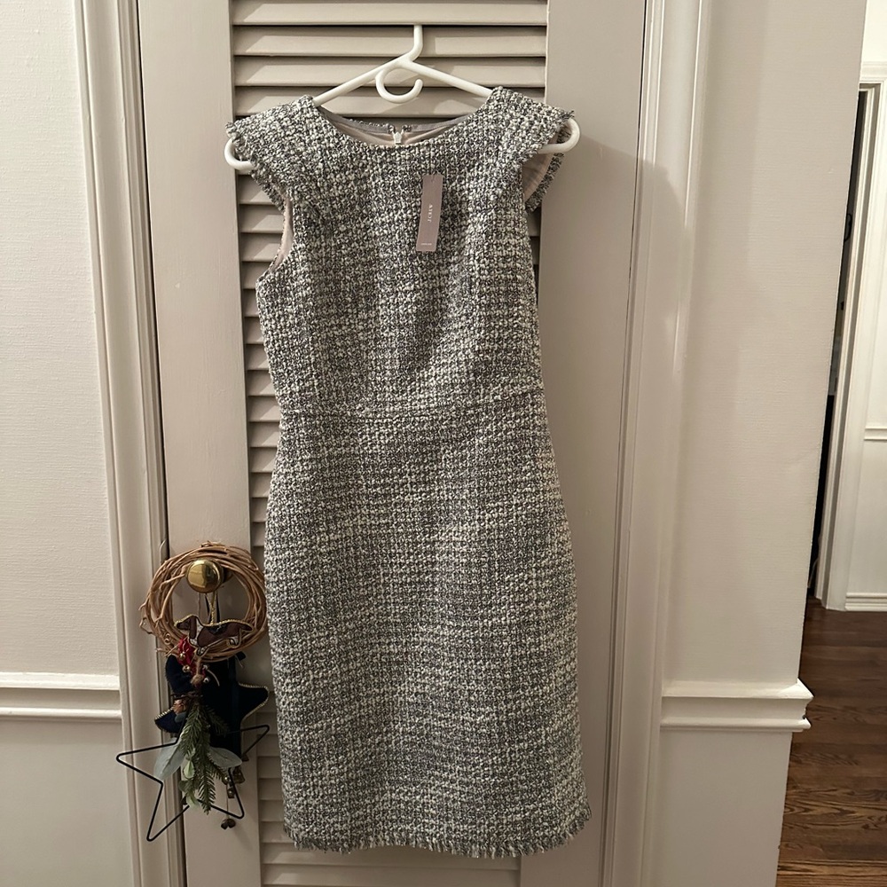 JCrew tweed gray & ivory dress size 10